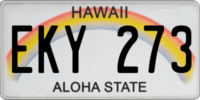 HI license plate EKY273