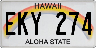 HI license plate EKY274