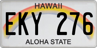 HI license plate EKY276