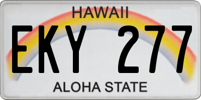 HI license plate EKY277