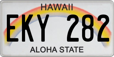 HI license plate EKY282