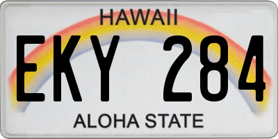 HI license plate EKY284