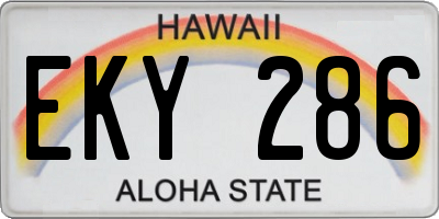 HI license plate EKY286