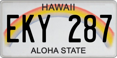 HI license plate EKY287