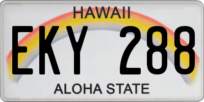 HI license plate EKY288