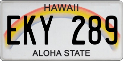 HI license plate EKY289
