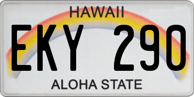 HI license plate EKY290