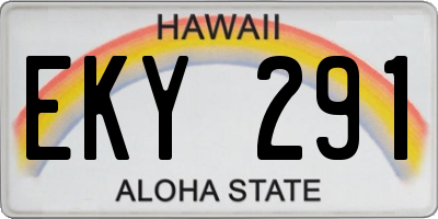 HI license plate EKY291