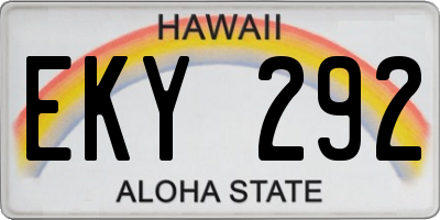 HI license plate EKY292