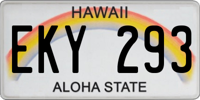 HI license plate EKY293