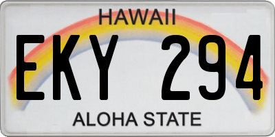HI license plate EKY294