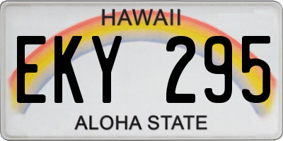 HI license plate EKY295