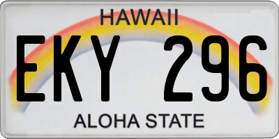 HI license plate EKY296
