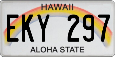 HI license plate EKY297