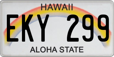 HI license plate EKY299