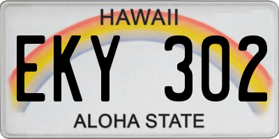 HI license plate EKY302