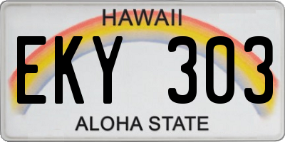 HI license plate EKY303