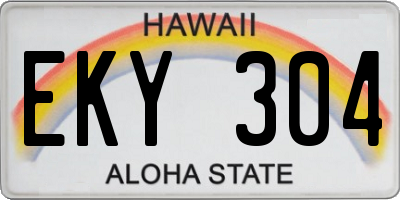 HI license plate EKY304