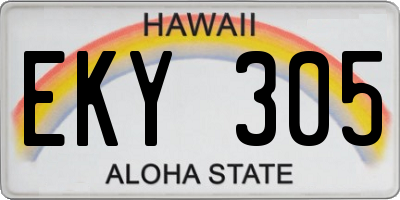 HI license plate EKY305