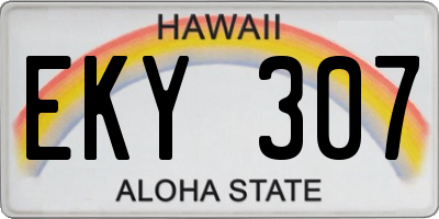 HI license plate EKY307