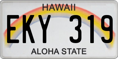 HI license plate EKY319