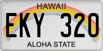 HI license plate EKY320