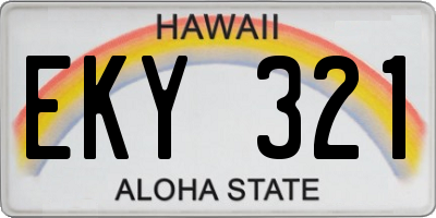 HI license plate EKY321