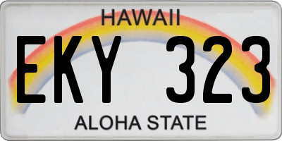 HI license plate EKY323
