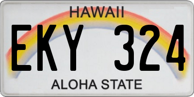 HI license plate EKY324