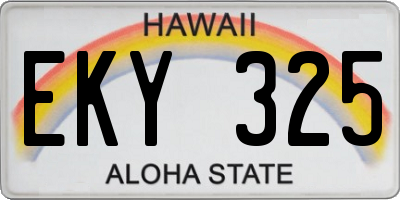 HI license plate EKY325