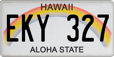 HI license plate EKY327