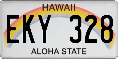 HI license plate EKY328