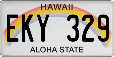 HI license plate EKY329