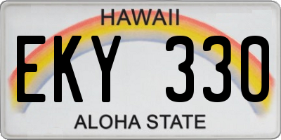 HI license plate EKY330