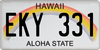 HI license plate EKY331