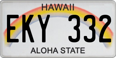 HI license plate EKY332