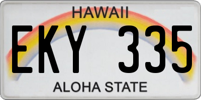 HI license plate EKY335