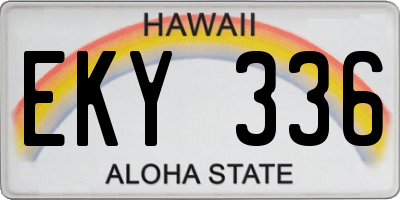 HI license plate EKY336