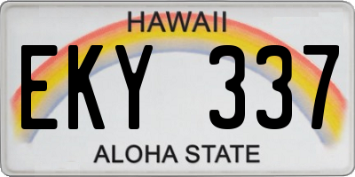 HI license plate EKY337
