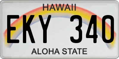 HI license plate EKY340