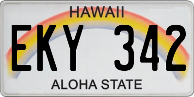 HI license plate EKY342