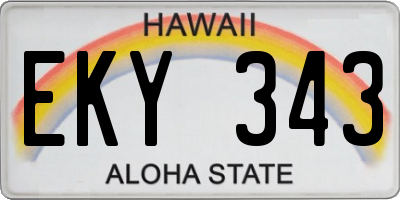 HI license plate EKY343