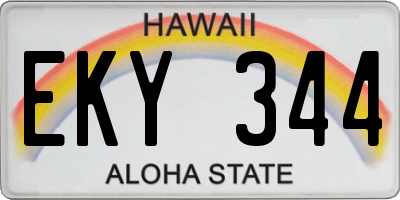 HI license plate EKY344