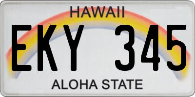 HI license plate EKY345
