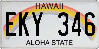 HI license plate EKY346