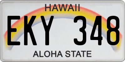HI license plate EKY348