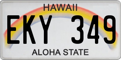 HI license plate EKY349