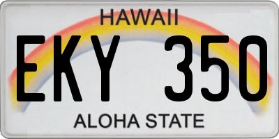 HI license plate EKY350