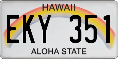 HI license plate EKY351