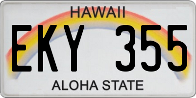 HI license plate EKY355
